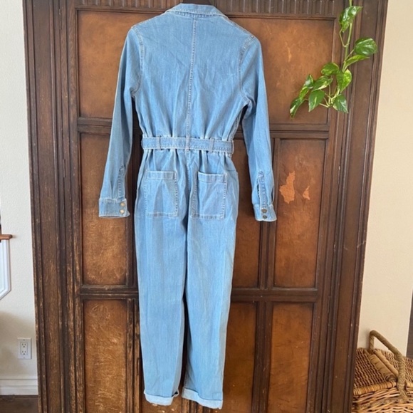 Express denim utility jumpsuit large - Picture 4 of 15